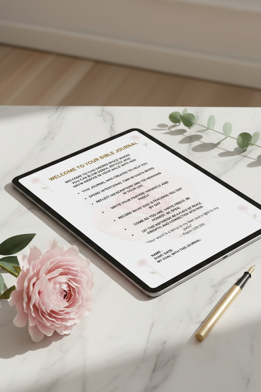 Original welcome page on tablet