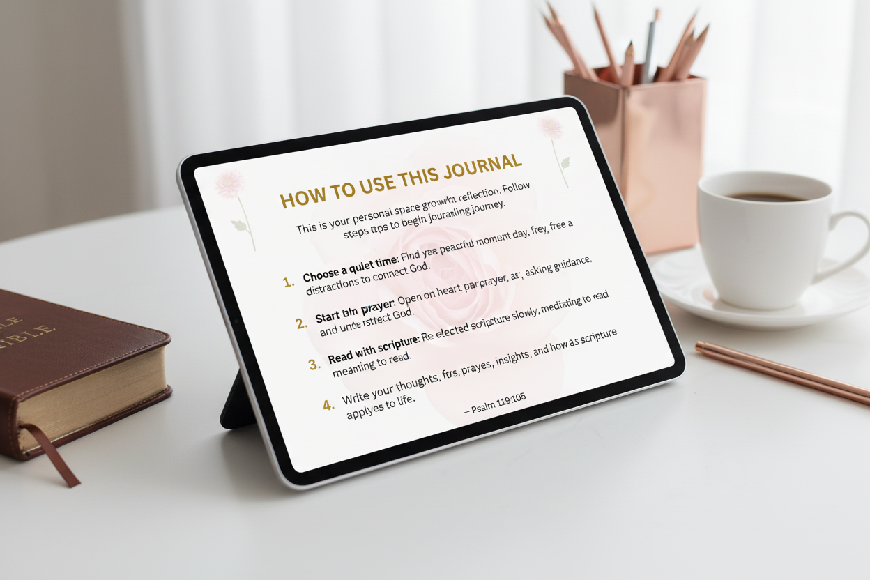 Instructions page on tablet